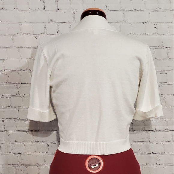 White shrug with button detail - Picture 3 of 4